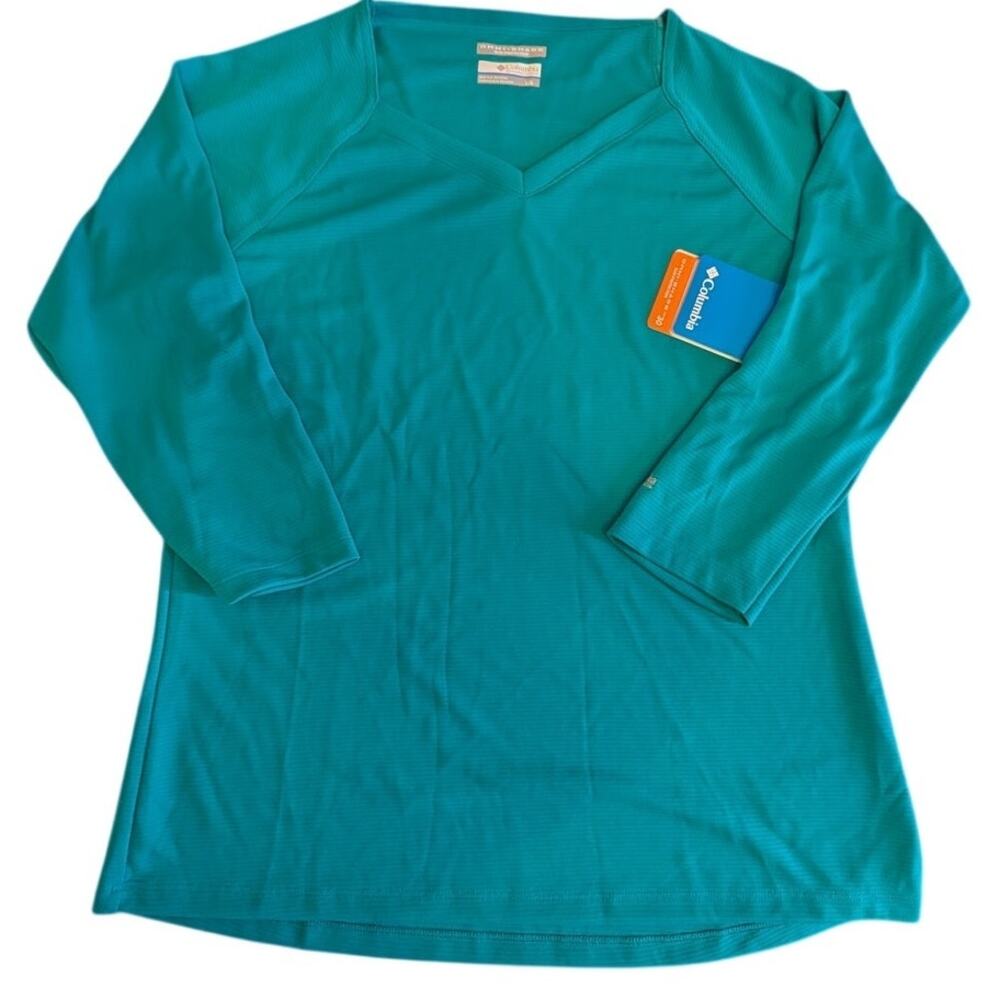 Columbia PFG Omni-Shade Sun Protection Women's V-neck 3/4 Sleeve Large